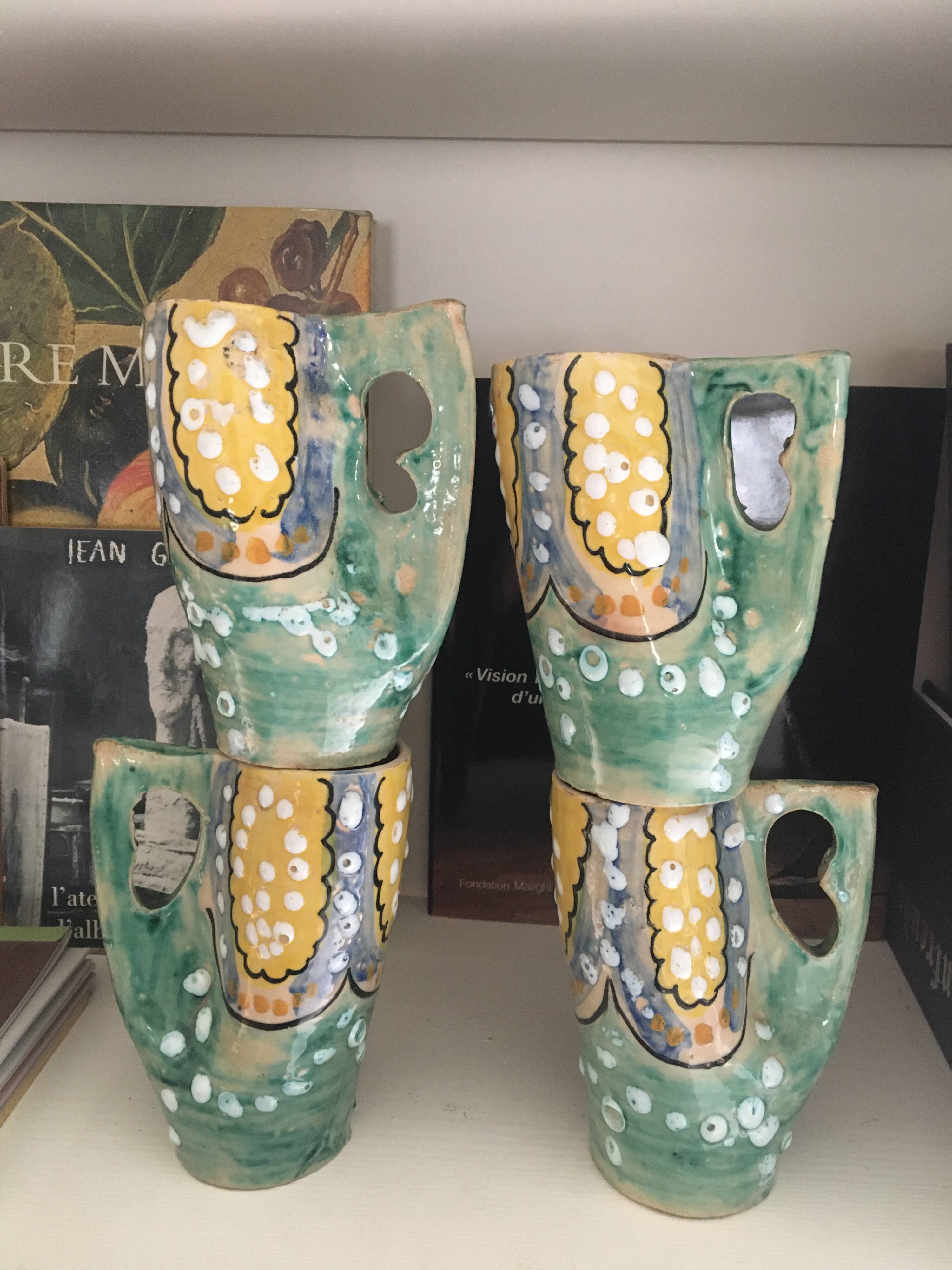 Set of Iberian ceramic mugs
