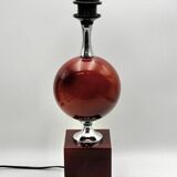 Lacquered metal table lamp Design by Philippe Barbier Vintage 1970