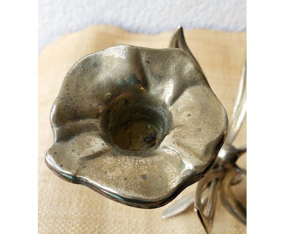 Three branched brass chandelier