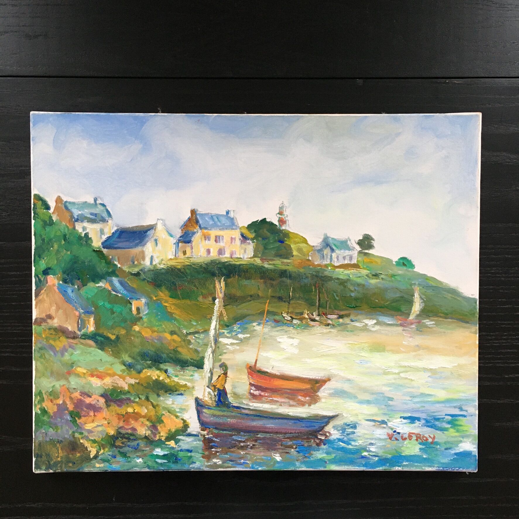 Colorful seaside painting