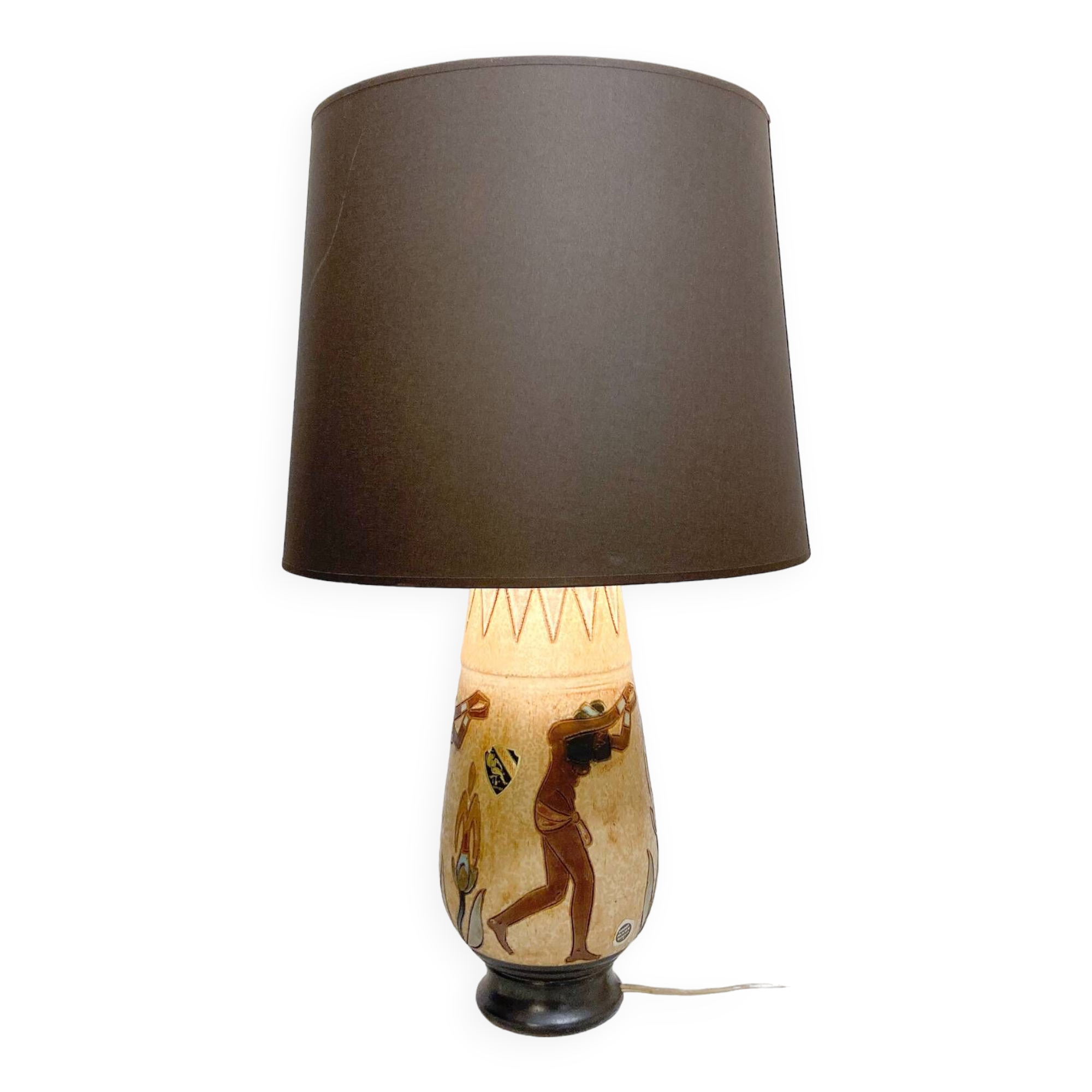 Mid-Century Modern Ceramic Table Lamp by Roger Guérin, Belgium