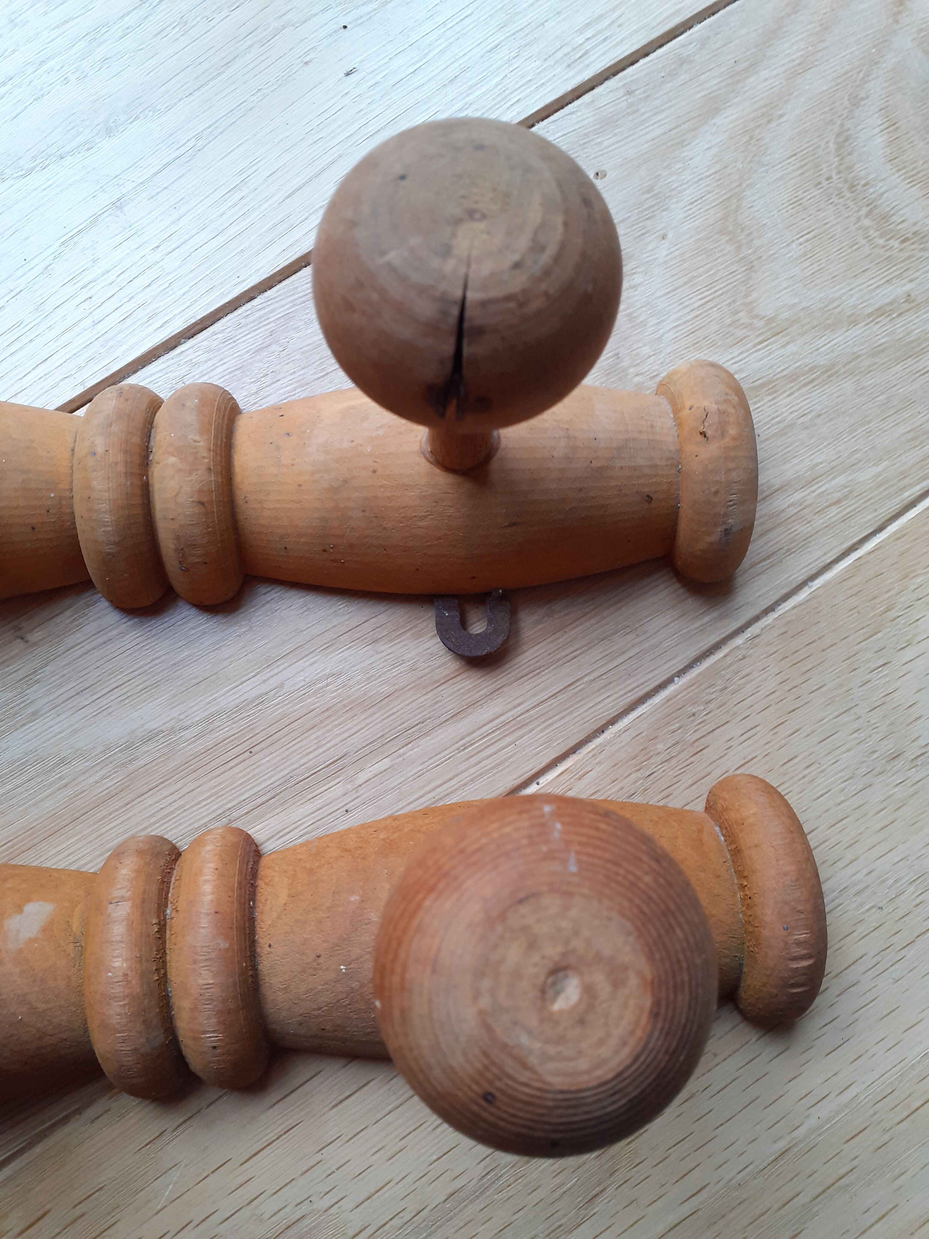 Pair of antique 3 hooks