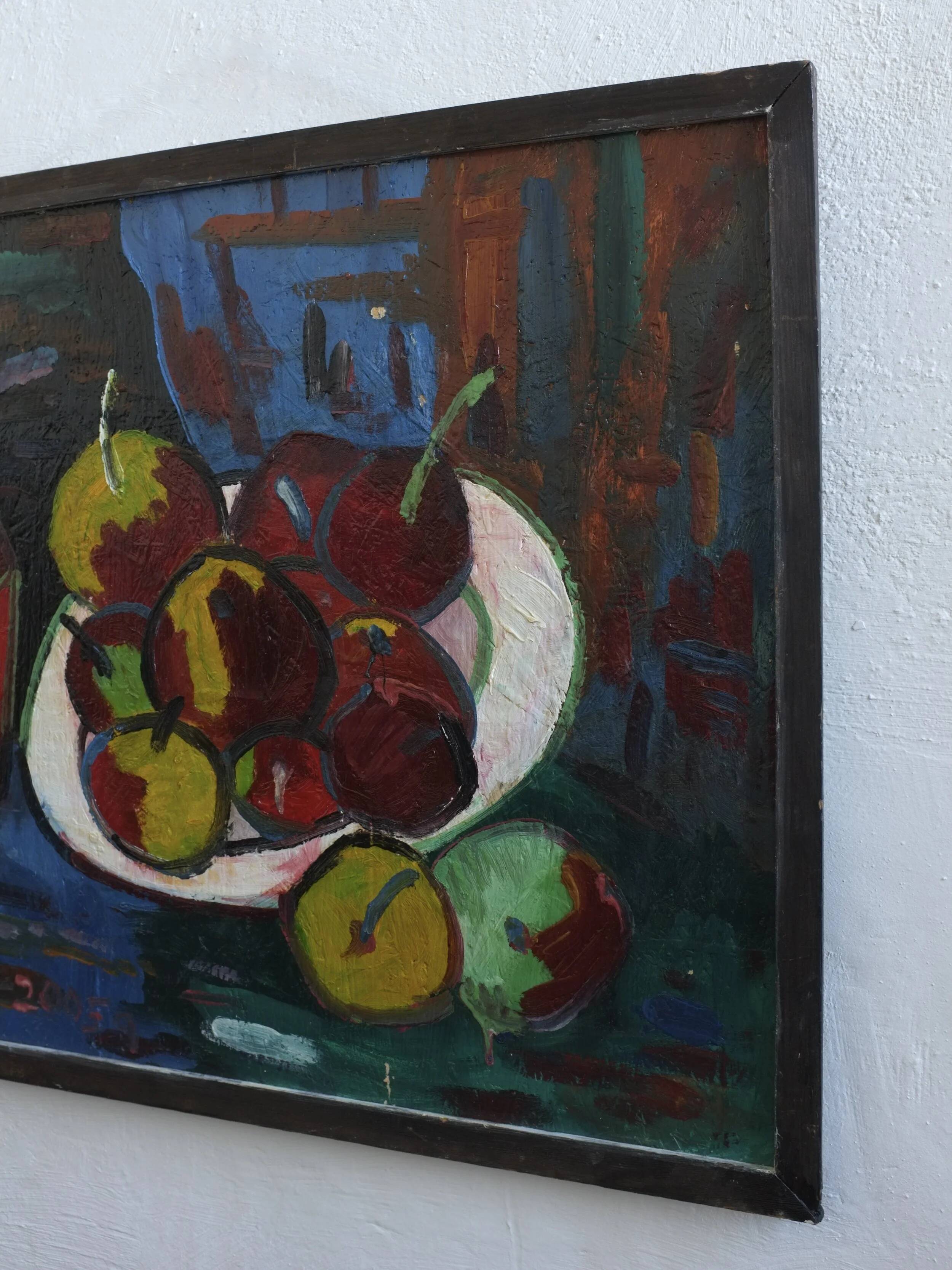 Uldis Rēdelis still life painting "With red vessel" | Latvia | 2005