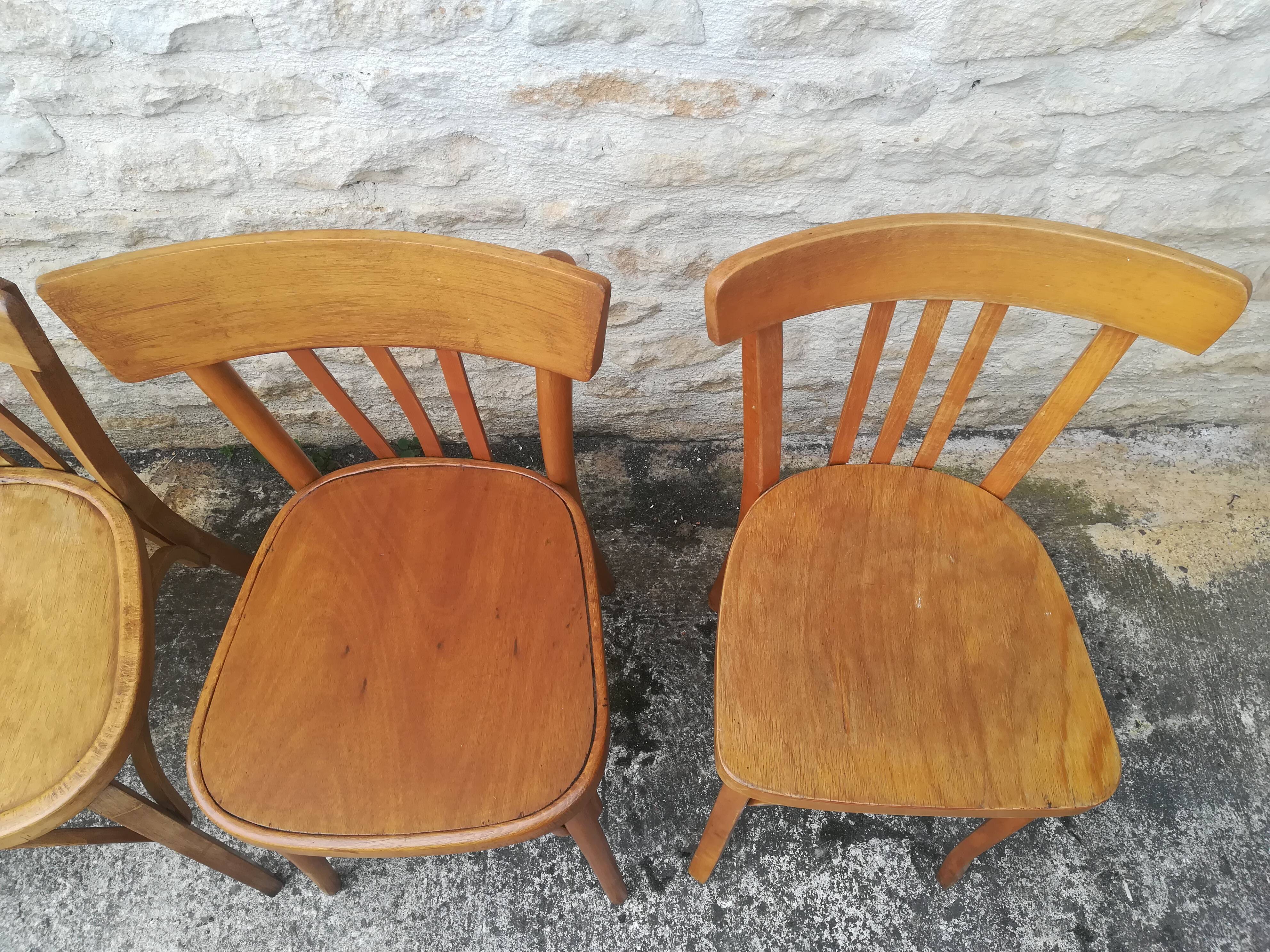 Mismatched bistro chairs