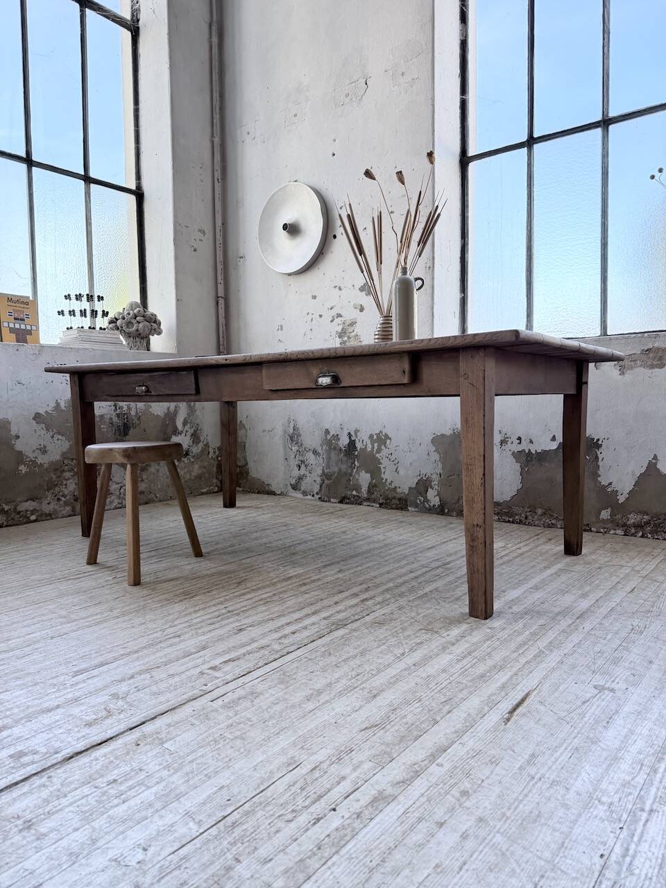 Oak farmhouse table 1950 212cm