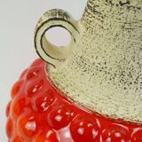 huge 1960s bay keramik floor VASE bubble decor red and orange model 65 45