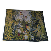 Large Aubusson tapestry "Verdure with birds" signed
