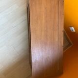 Wooden and rattan chest