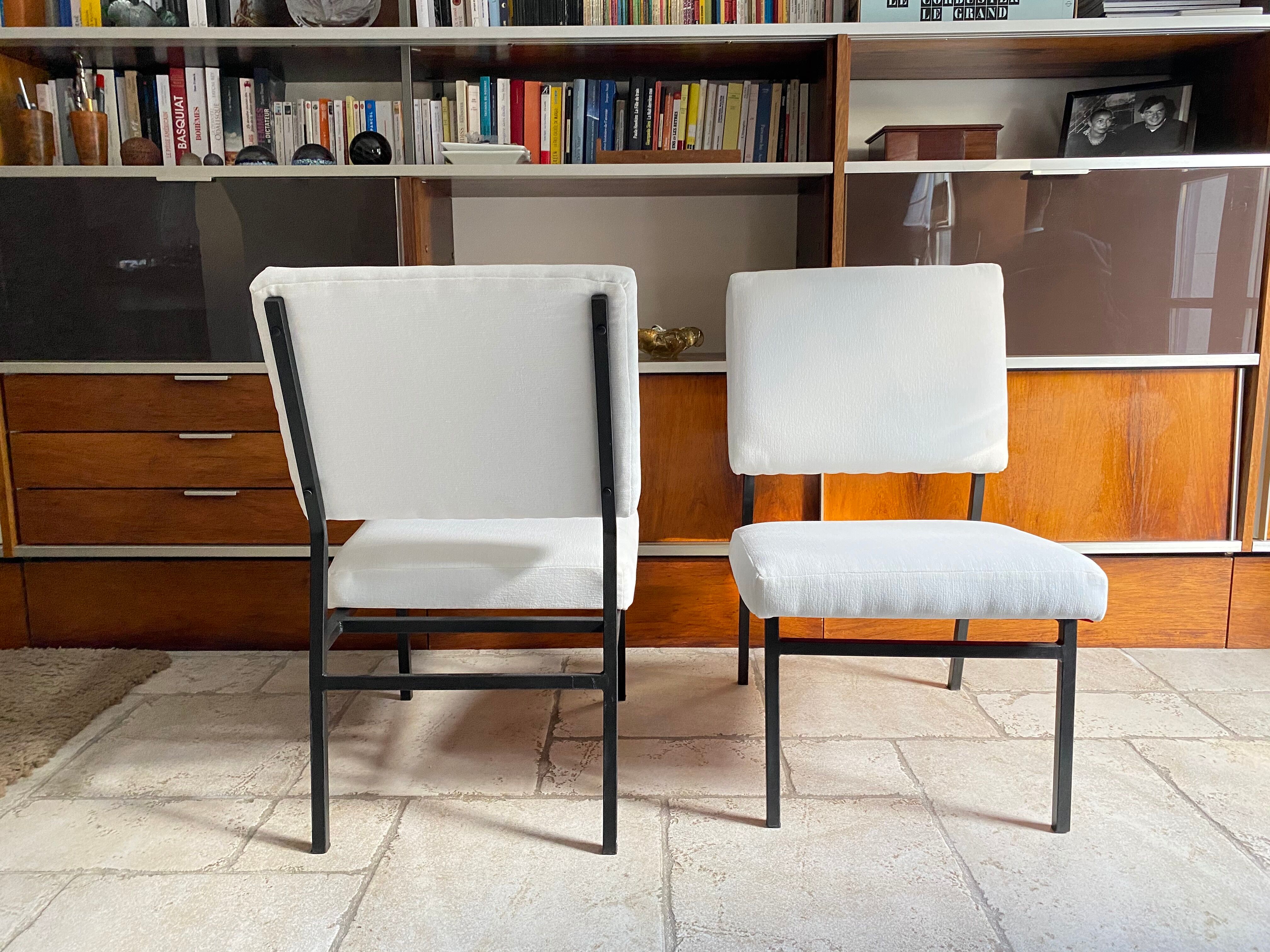 Pair of Paul Geoffroy designer armchairs published by Airborne
