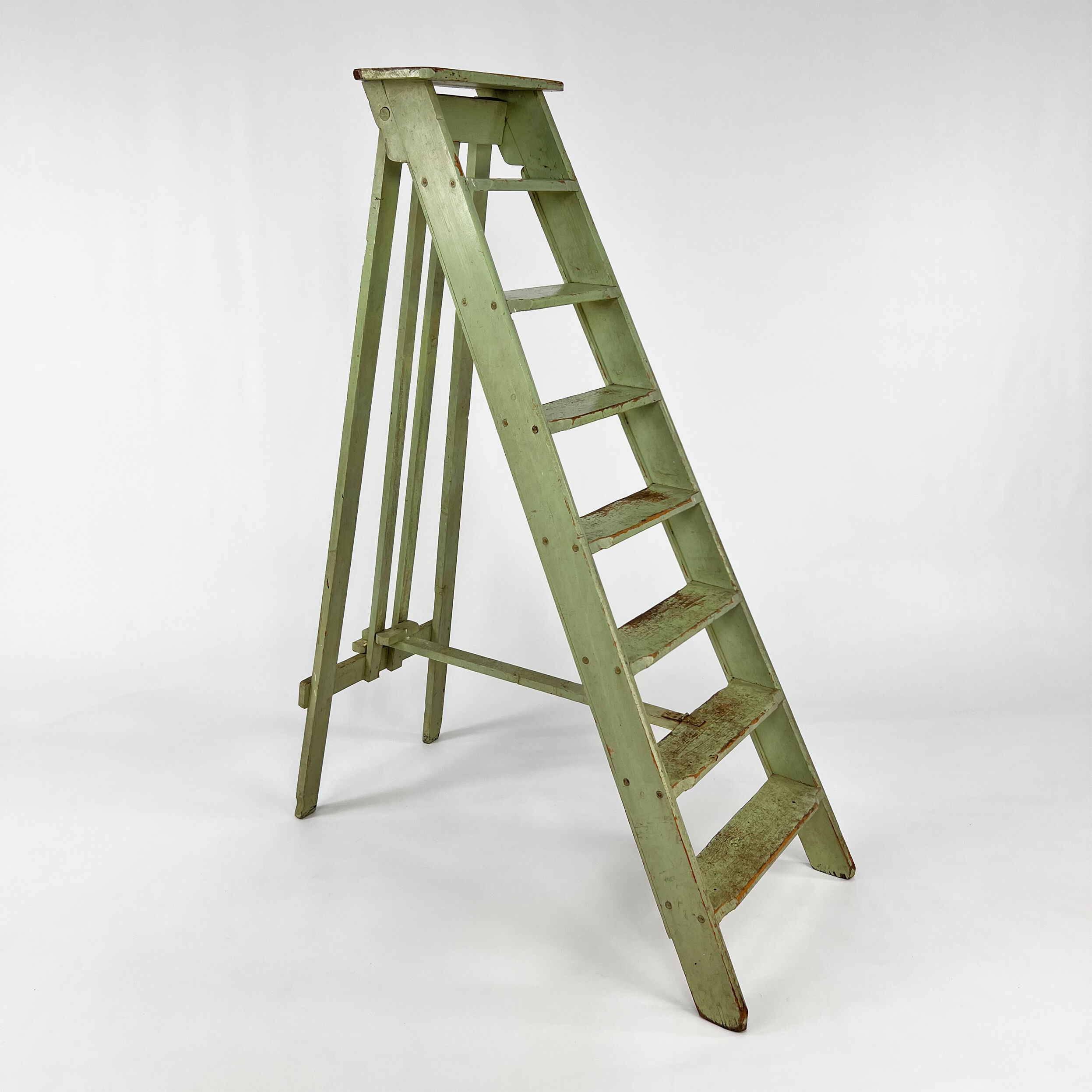 Original vintage brocante ladder, france, 1960s