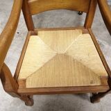 Country armchair in solid oak