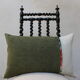 Upcycled cushion "khaki green" - 40x60cm - linen & hemp & canvas