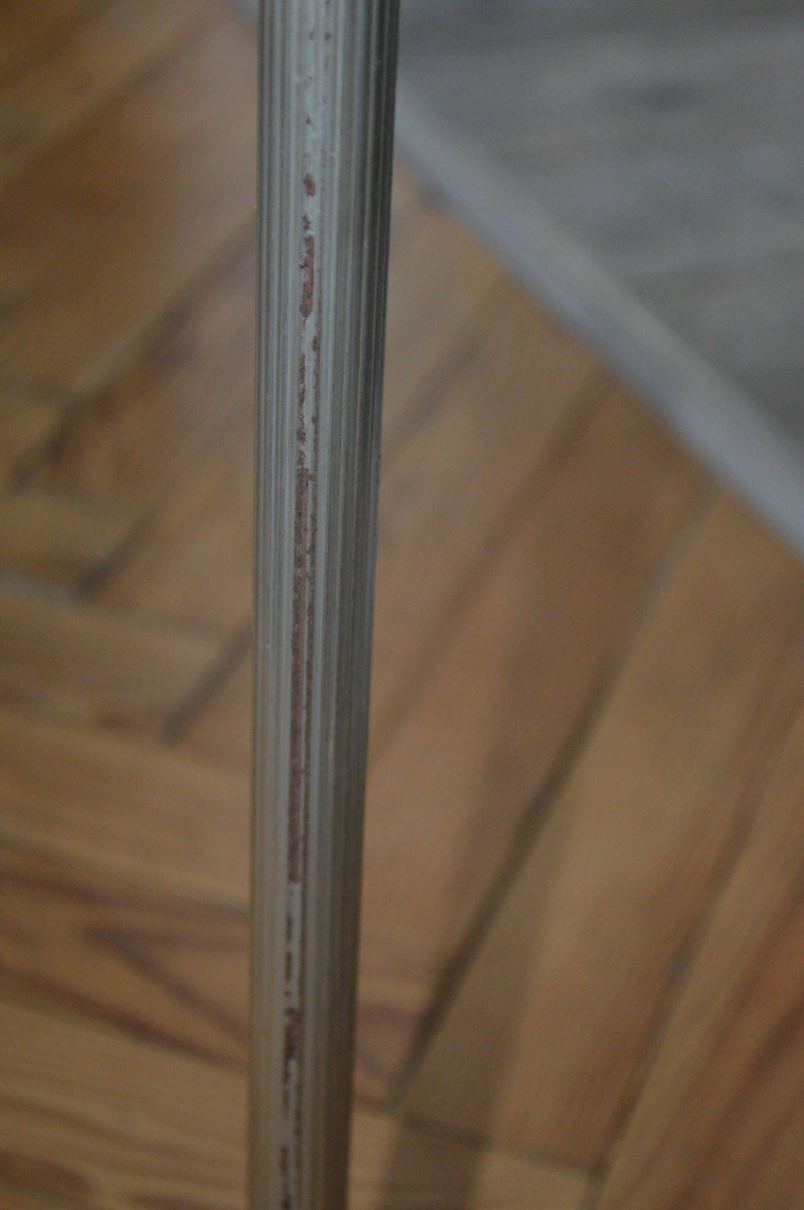 Metal and brass side table and marble tablet