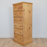 Pine chiffonier chest of drawers with 7 drawers