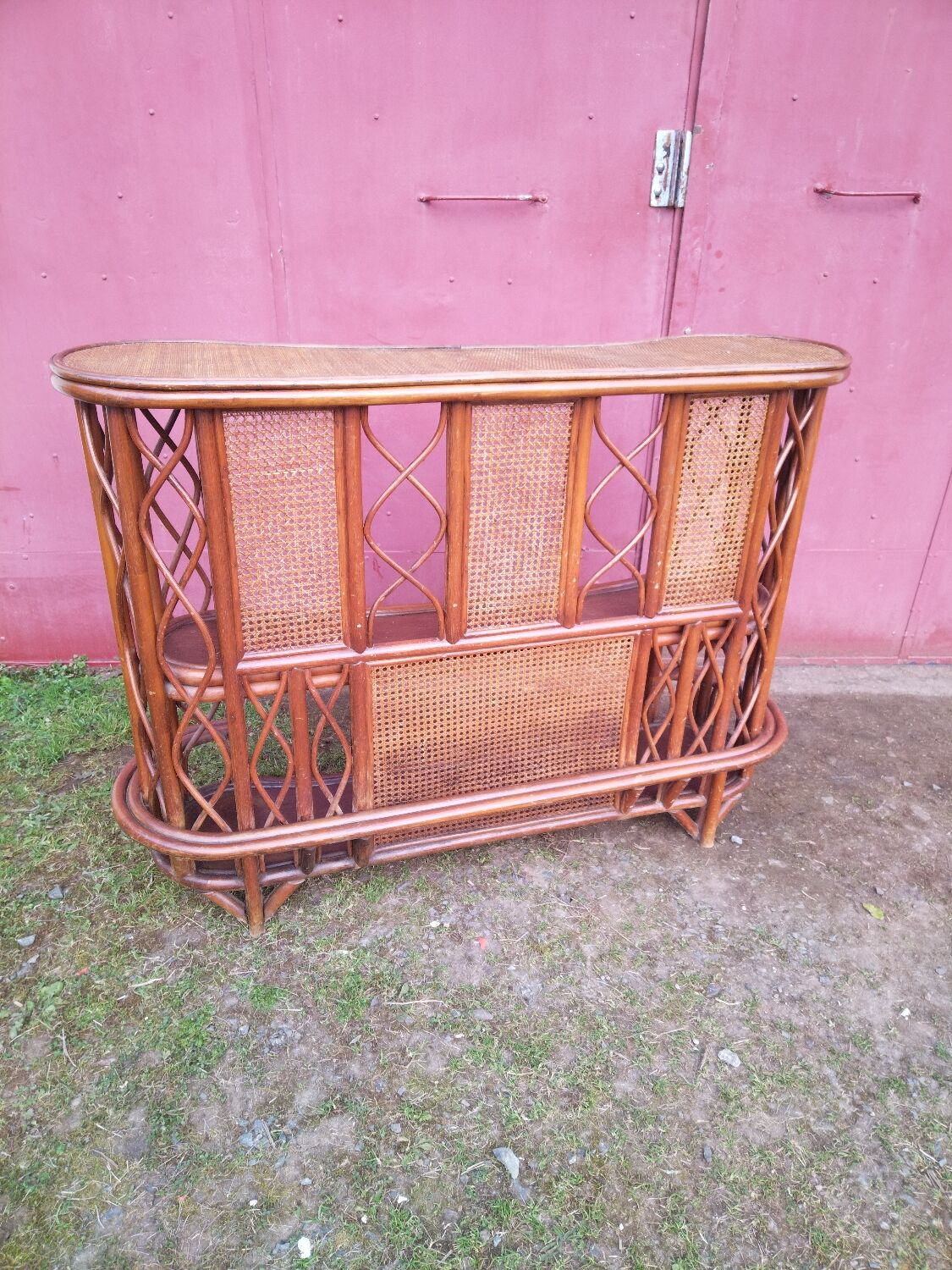 Rattan bar and canning 60's