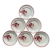 Dessert plates with lily flowers from Saint Amand.