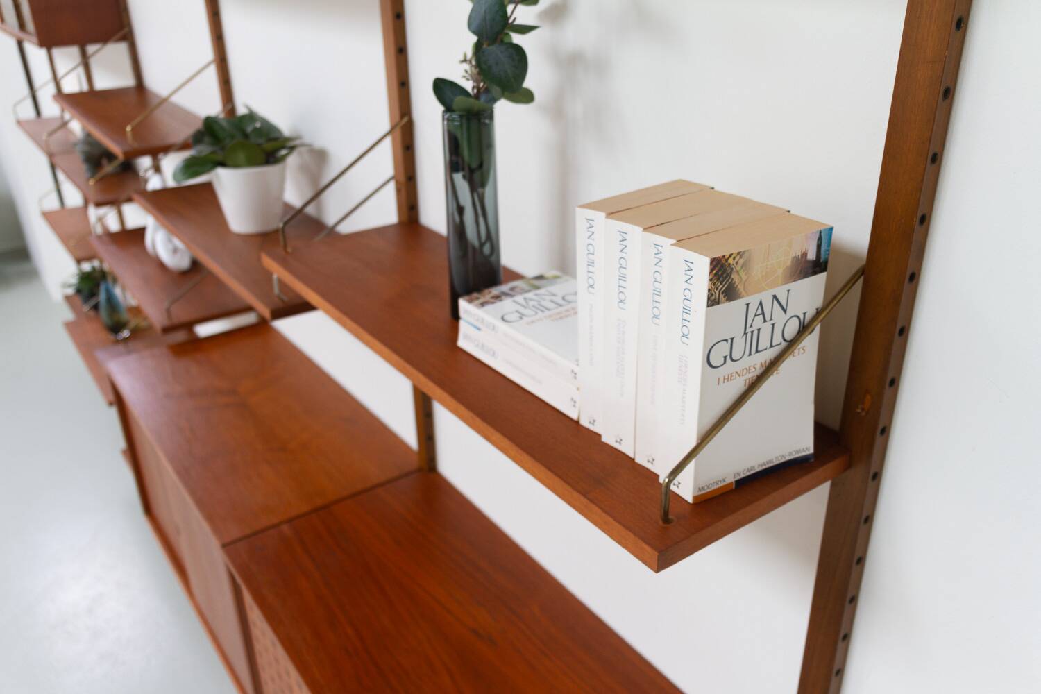 Danish Modern 5-Bay Modular Teak Wall Unit by Poul Cadovius for Cado, 1950s
