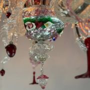 Venetian chandelier in multicolored Murano glass, 6 light arms circa 1920