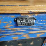 Vintage Jam Cupboard / Small Blue Workshop Cabinet