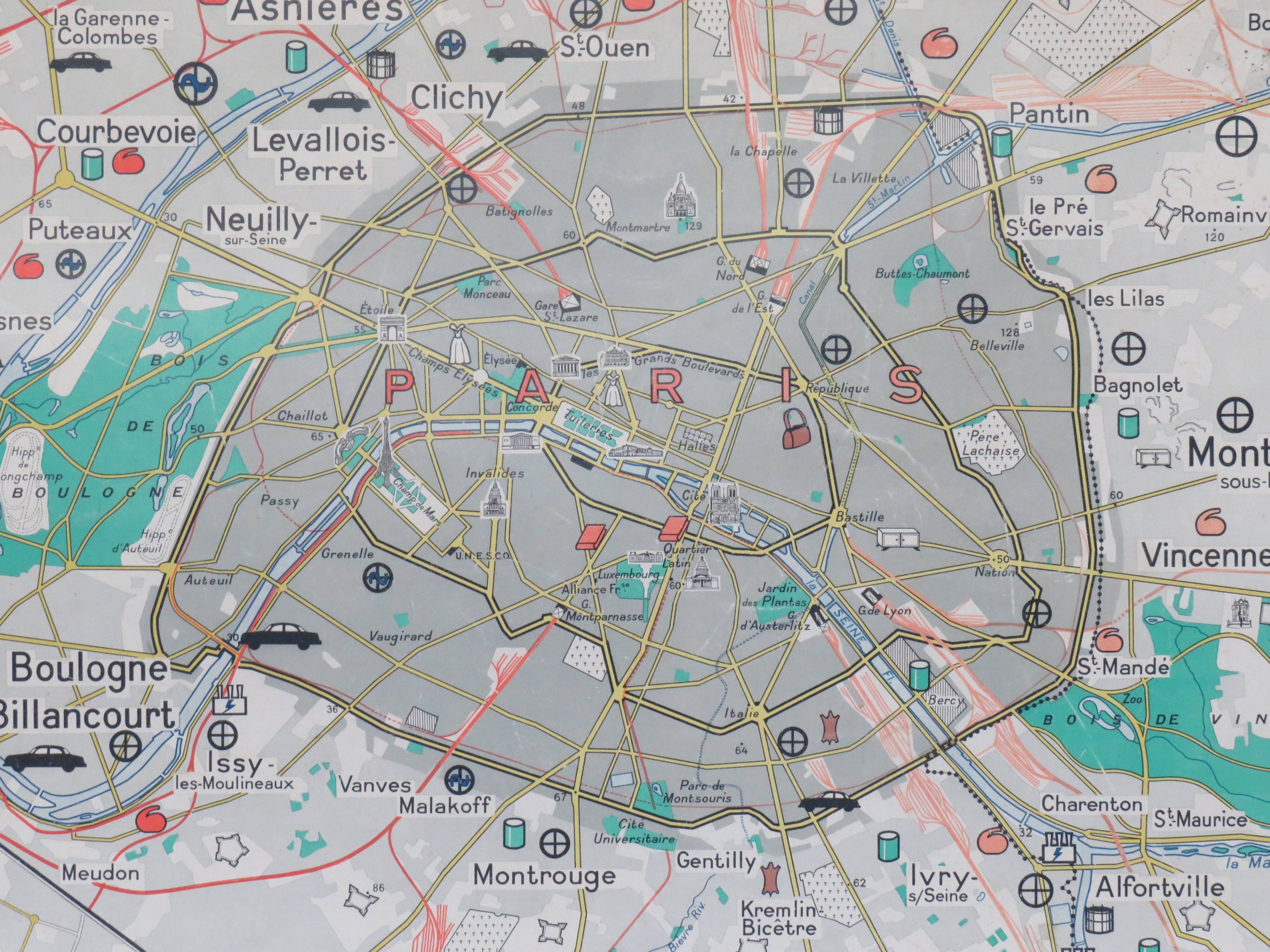 Old school map France/Paris No.48 Hatier edition