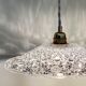Vintage aabt-jour pendant lamp in molded glass