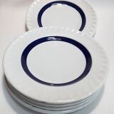 Lot de 5 assiettes à dessert 19,6cm bleues et blanches