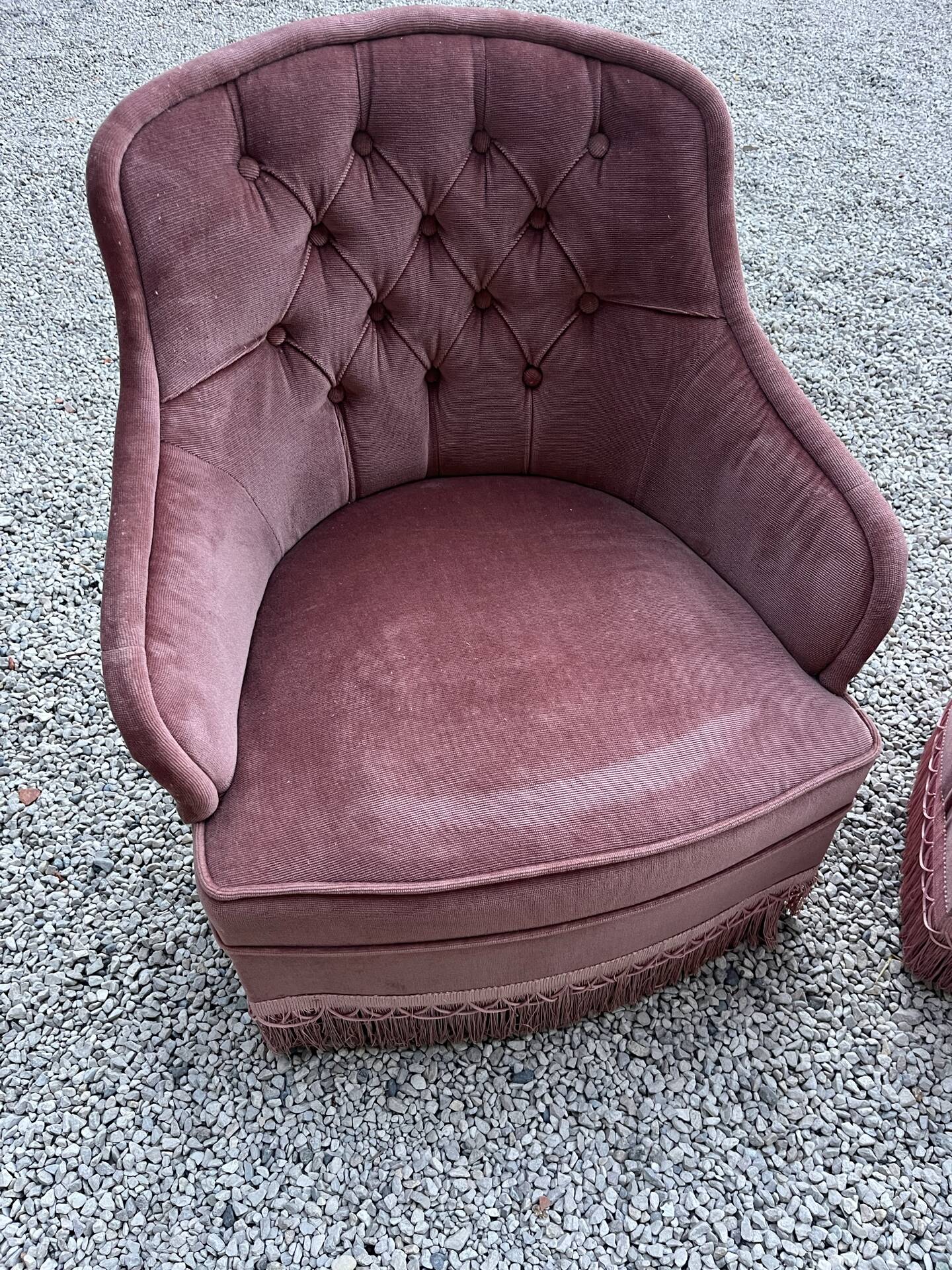 Lot de 2 fauteuils crapaud vintage 