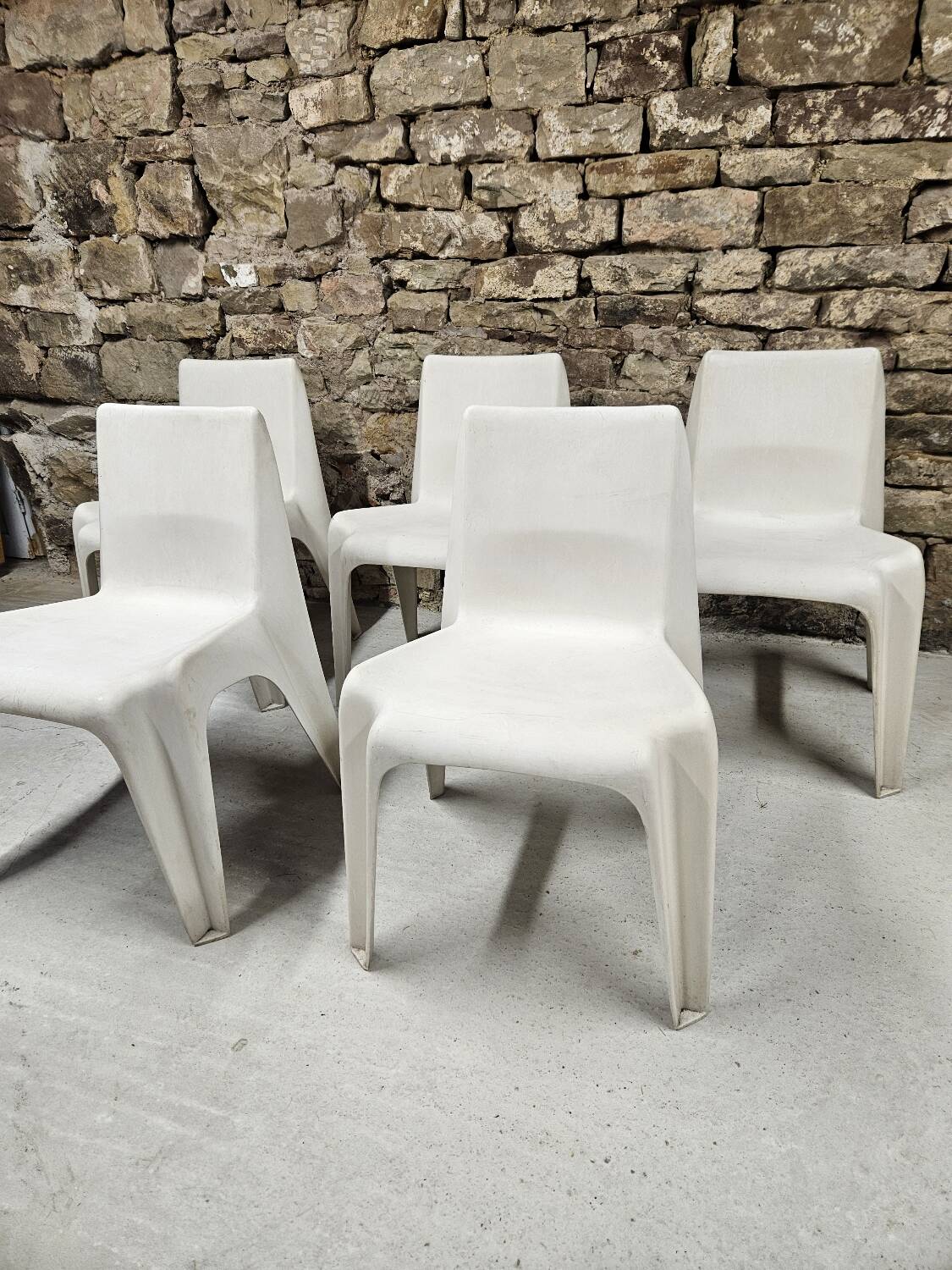 Set of 5 Helmut Bätzner chairs for Bofinger, Germany, 1960s.