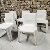 Set of 5 Helmut Bätzner chairs for Bofinger, Germany, 1960s.