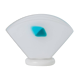 Murano glass table lamp - shell silhouette, frosted glass with blue detail - postmodern Memphis style, 1980s Italy - bedside lamp, gift idea