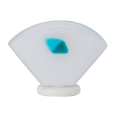 Lampe de table en verre de Murano - silhouette coquillage, verre dépoli avec détail bleu - style postmoderne Memphis, Italie années 1980 - lampe de chevet, idée cadeau
