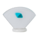 Murano glass table lamp - shell silhouette, frosted glass with blue detail - postmodern Memphis style, 1980s Italy - bedside lamp, gift idea