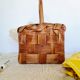 Old wood basket and natural fibers
