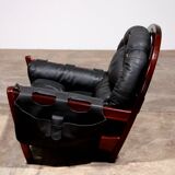 Fauteuil Lounge en Cuir "Rancero" de Luciano Frigerio - Design Italien des Années 1970