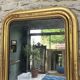 Louis-Philippe pearl mirror 82/61cm gilded with gold leaf, mercury glass, fireplace overmantel.