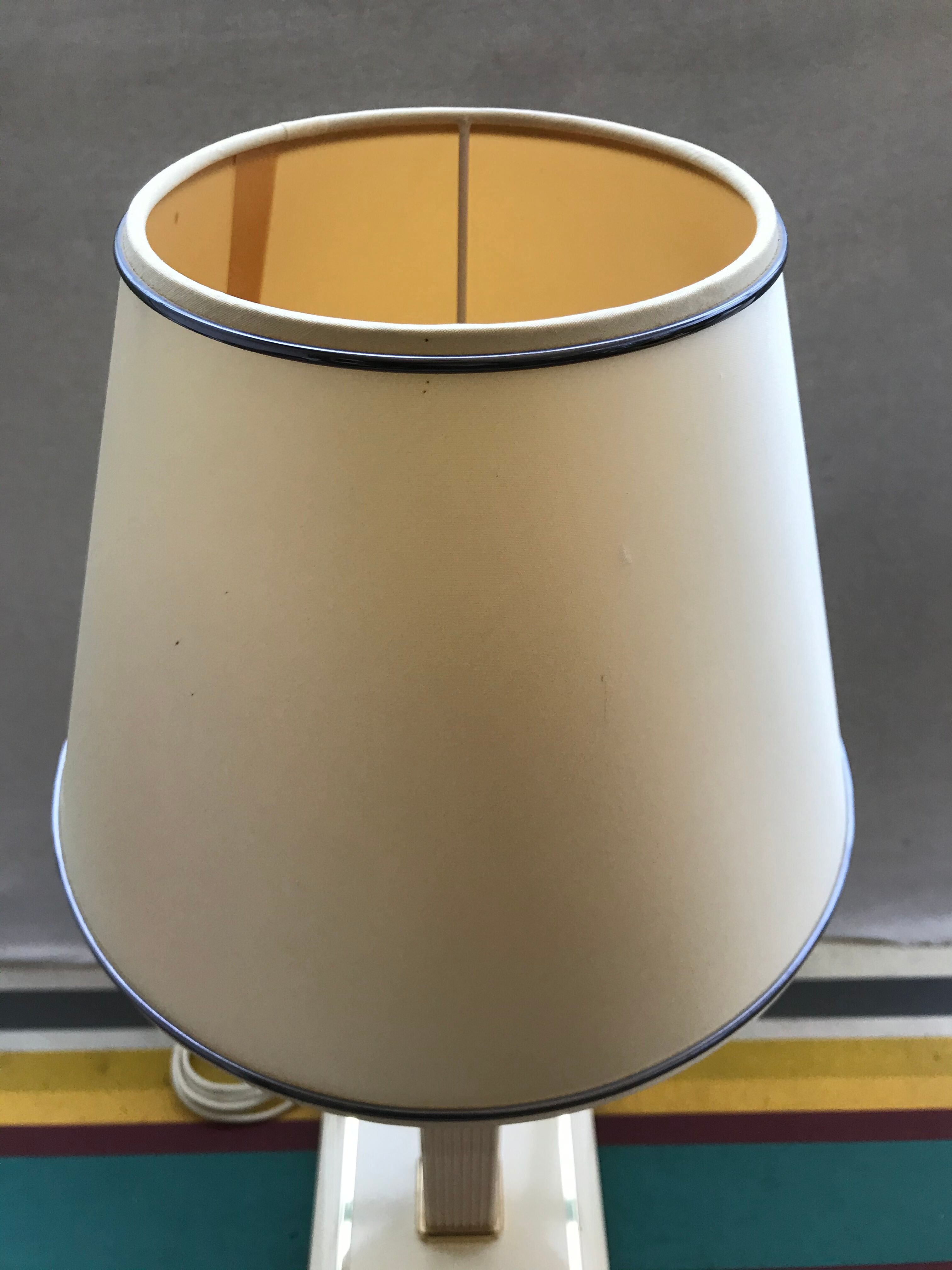 Table lamp by Robert de Schuytener ref2111 column - abat-day vintage cream