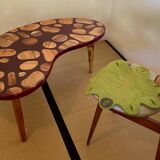 Coffee table, 70s design, Artist: "Vino Di Travolta", wood and resin