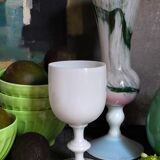 Vintage white opaline vase-cup 16.5 cm
