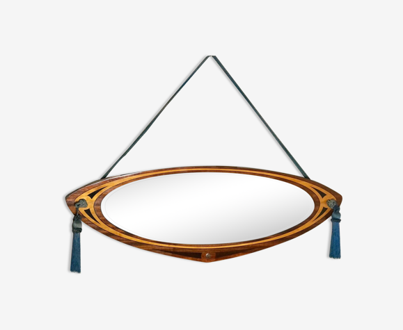 Miroir art déco en bois de miroirs p.m. modèles déposés 1920s 83x30cm