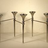 Design chandelier in silver metal