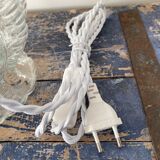 Vintage portable lamp in electrified chiseled glass to nine