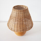 Elm and wicker ball lamp