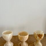 Trio of onyx egg cups