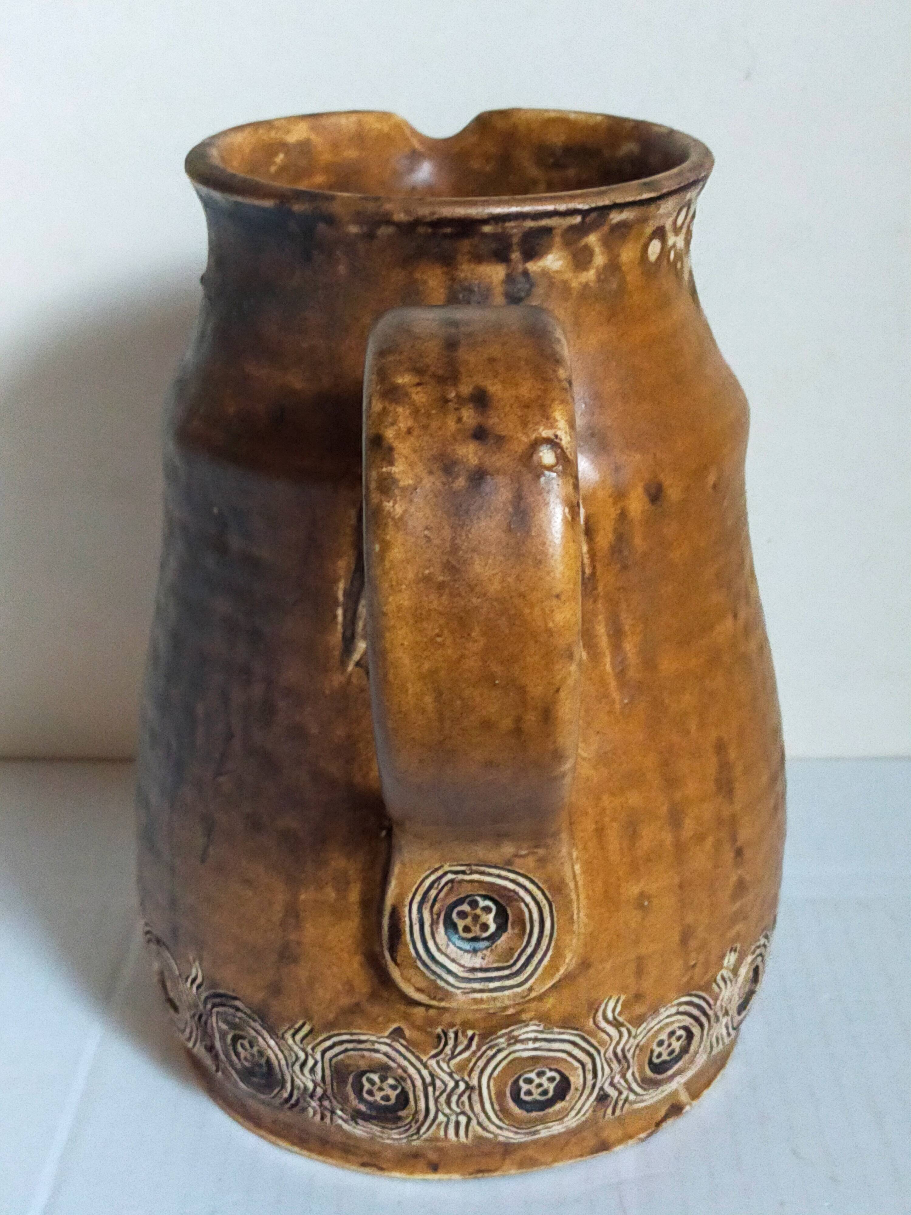 Ceramic potter's pitcher by F.CHEDEVILLE 20th century
