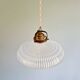 Art Deco pendant light in grooved glass, 1920s-30s