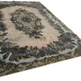 Handmade Hi-Low Pile Turkish 1980s 217 cm x 313 cm Grey Rug