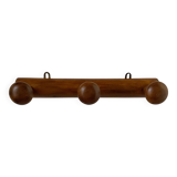 Vintage wooden coat rack with 3 hooks