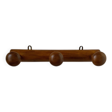 Vintage wooden coat rack with 3 hooks