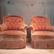 Paire de fauteuils crapaud