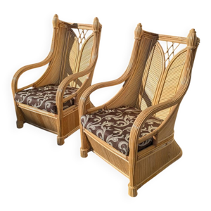 paire de fauteuils en - rotin